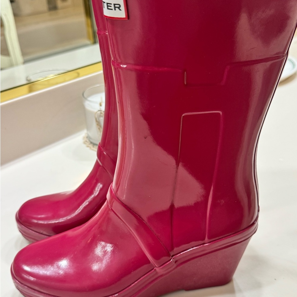 Hunter Raspberry Rain Boots, 8
